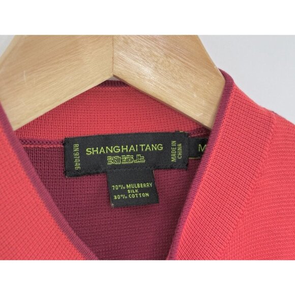 Shanghai Tang Mulberry Silk‎ & Cotton Mandarin Collar Knit Sweater Blouse Size M - Picture 4 of 14